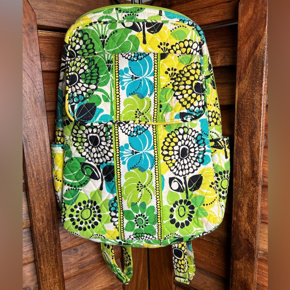 Vera Bradley quilted backpack. In the awesome “Limes up” series.